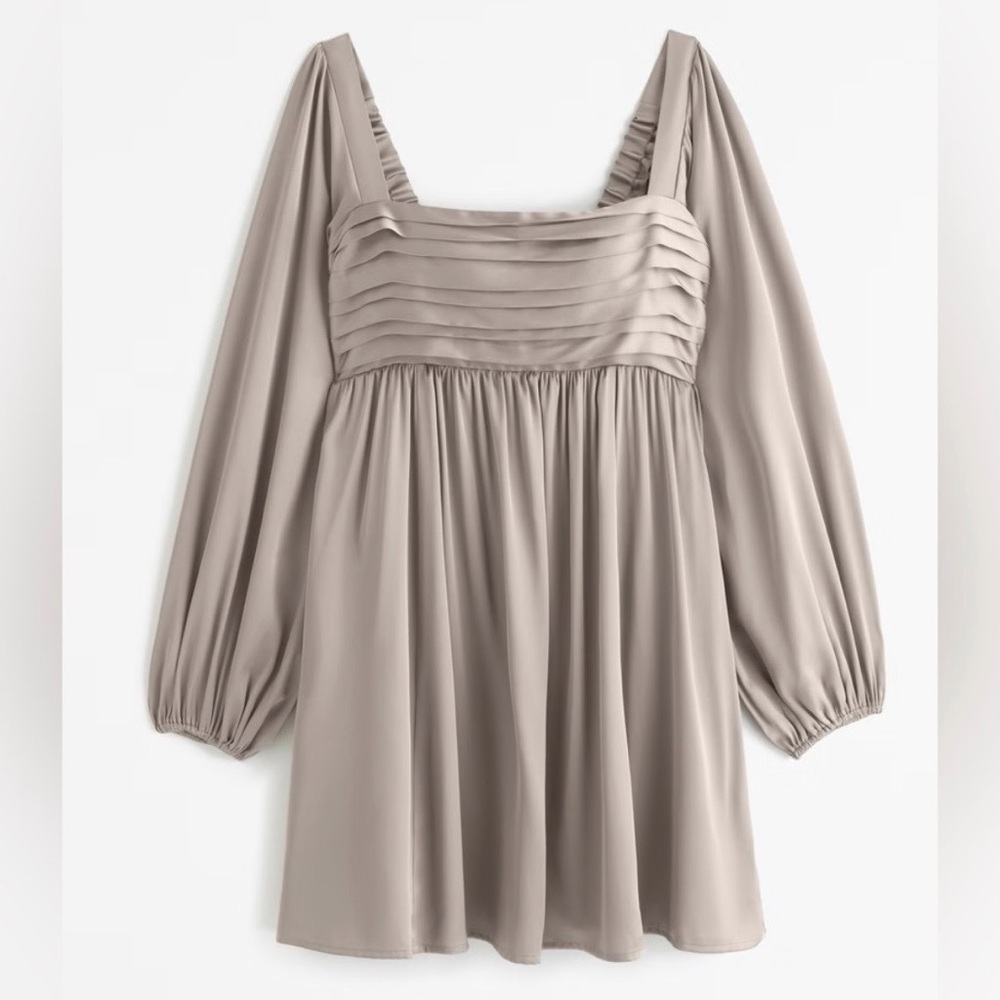Abercrombie & Fitch Emerson Satin Long-Sleeve Mini Dress - Picture 3 of 12
